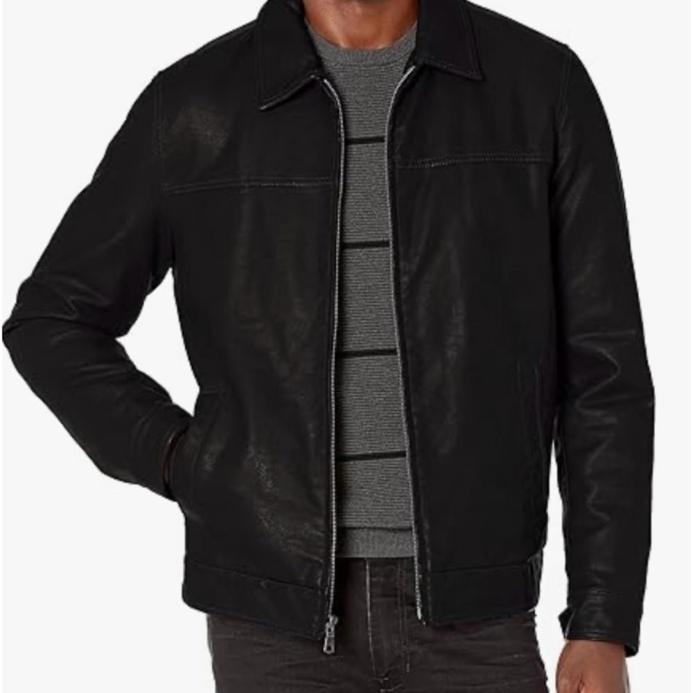 Men’s Tommy Hilfiger, size medium brown leather jacket